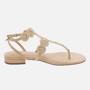 AREZZO WOMENS HOLLY SANDAL SLIP ON THONG STRAPPY SLINGBACK SANDALS Color= Nude